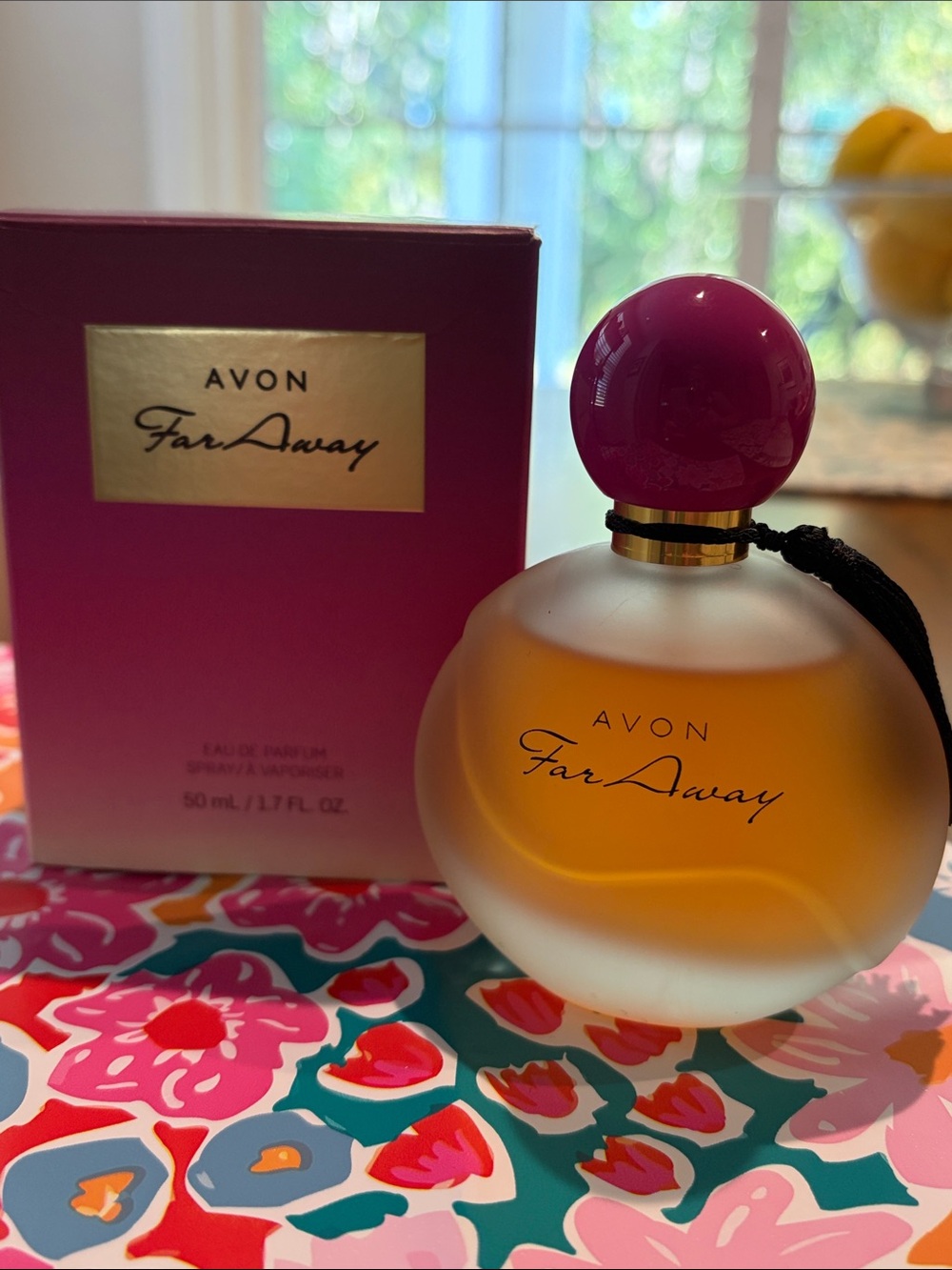 Avon Far Away Spray  in Pink and Magenta with Gold Label Box